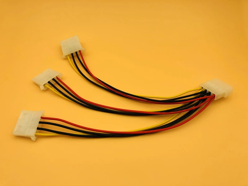 Высококачественные Кабели питания с 4 контактным разъемом Molex Male на 3 портовый