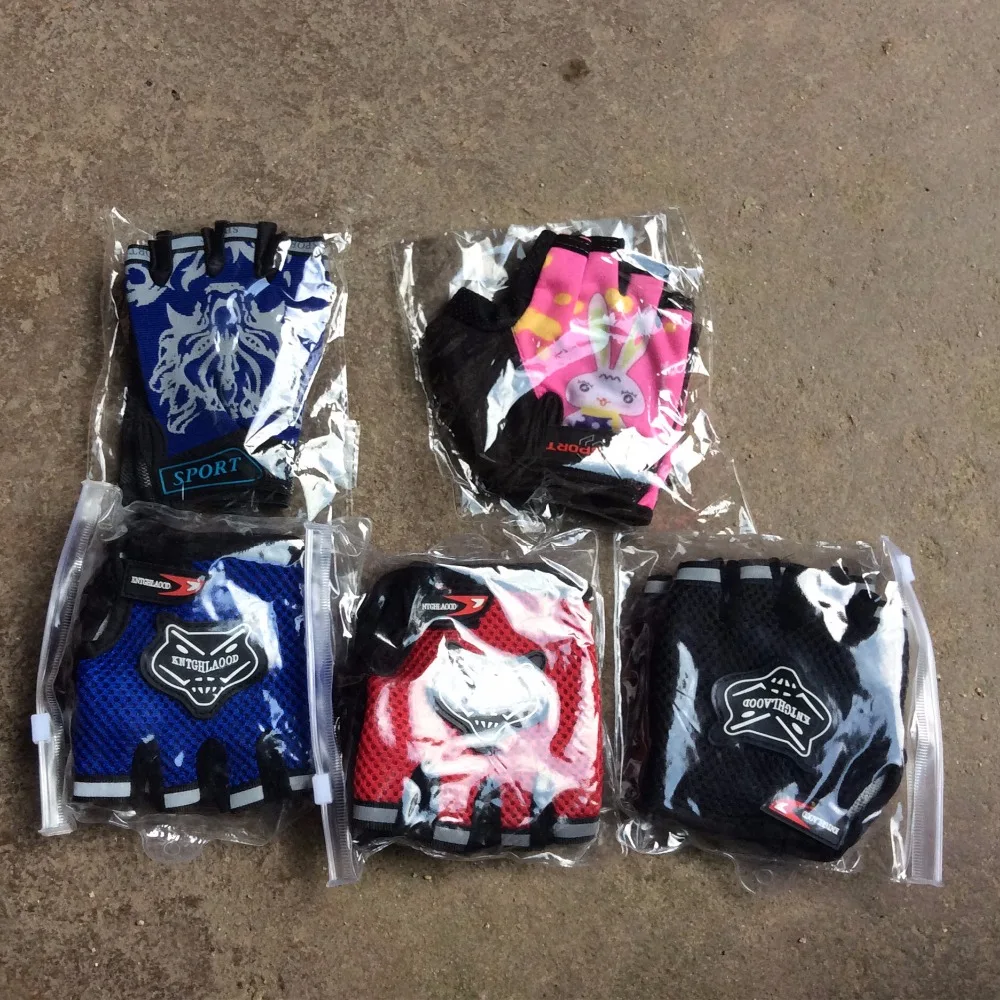 Детские дорожные велосипедные перчатки дышащие с полупальцами для езды на