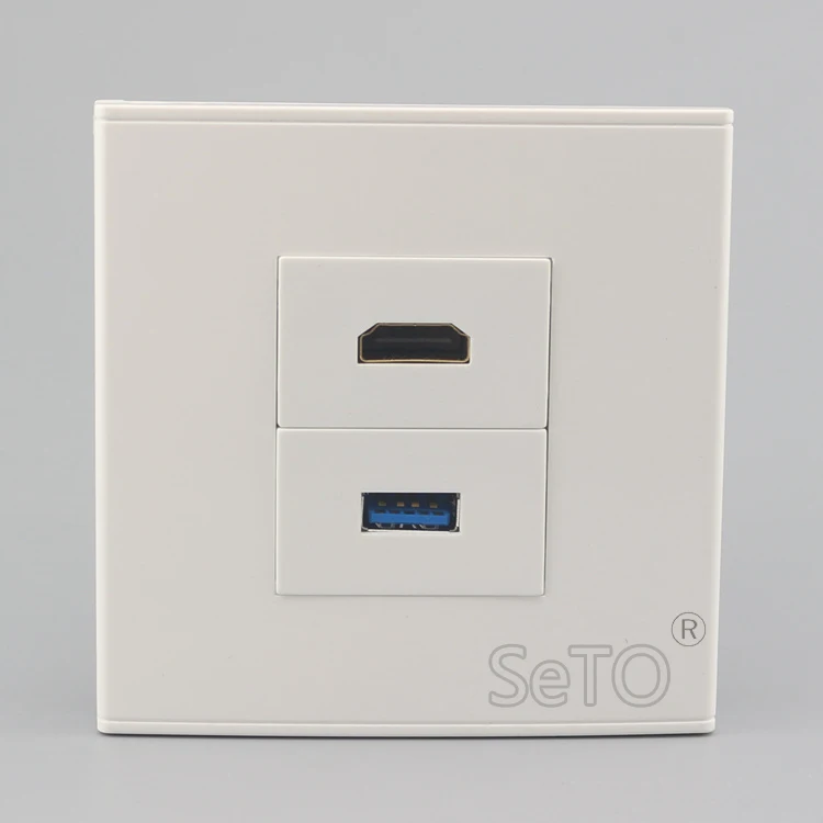 SeTo 86 Type Single HDMI + 3.0 USB Assorted Panel Wall Plate Socket Keystone Faceplate | Обустройство дома