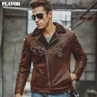 Kожаная куртка мужская авиаторская , жакеты из натуральной кожи, мотоциклетные куртки-бомберы из свиной шкуры, пальто с искусственным мехом овчины