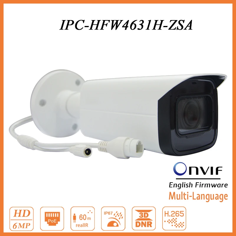 Купольная ip камера Камера IPC HFW4631H ZSA 6MP HD открытый системы видеонаблюдения дома H.265