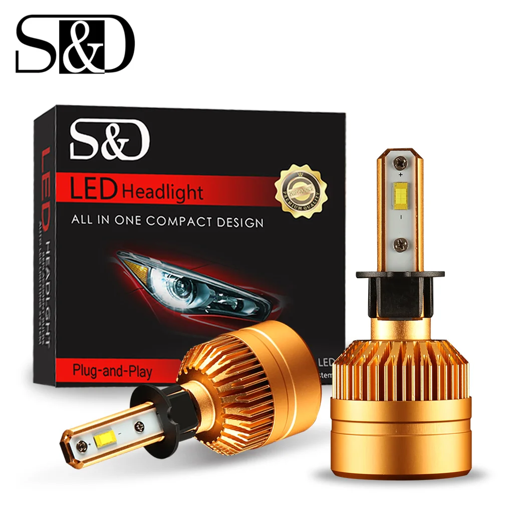 2 шт. автомобисветодиодный светодиодные ламсветильник H3 S & D 6500 К|car led headlight|h3