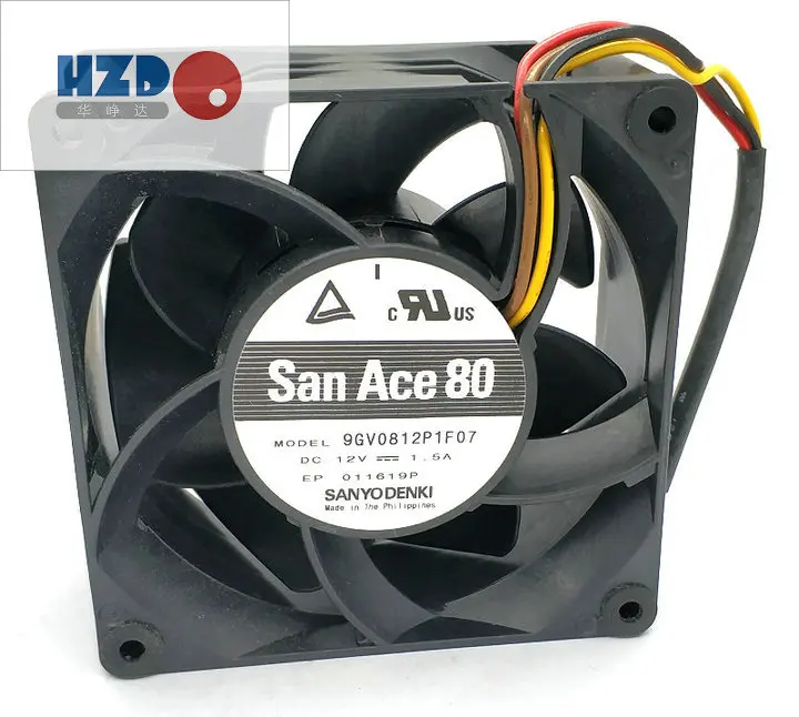 8038 12V 1.5A 9GV0812P1F07 F03 F04 M03 Вентилятор охлаждения 80*80*38 мм