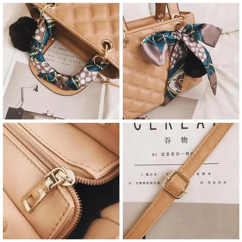 Для женщин наплечник Сумки кожа мини площади Crossbody сумка мессенджер на цепочке ремень лоскут Дизайнер Сумка-клатч