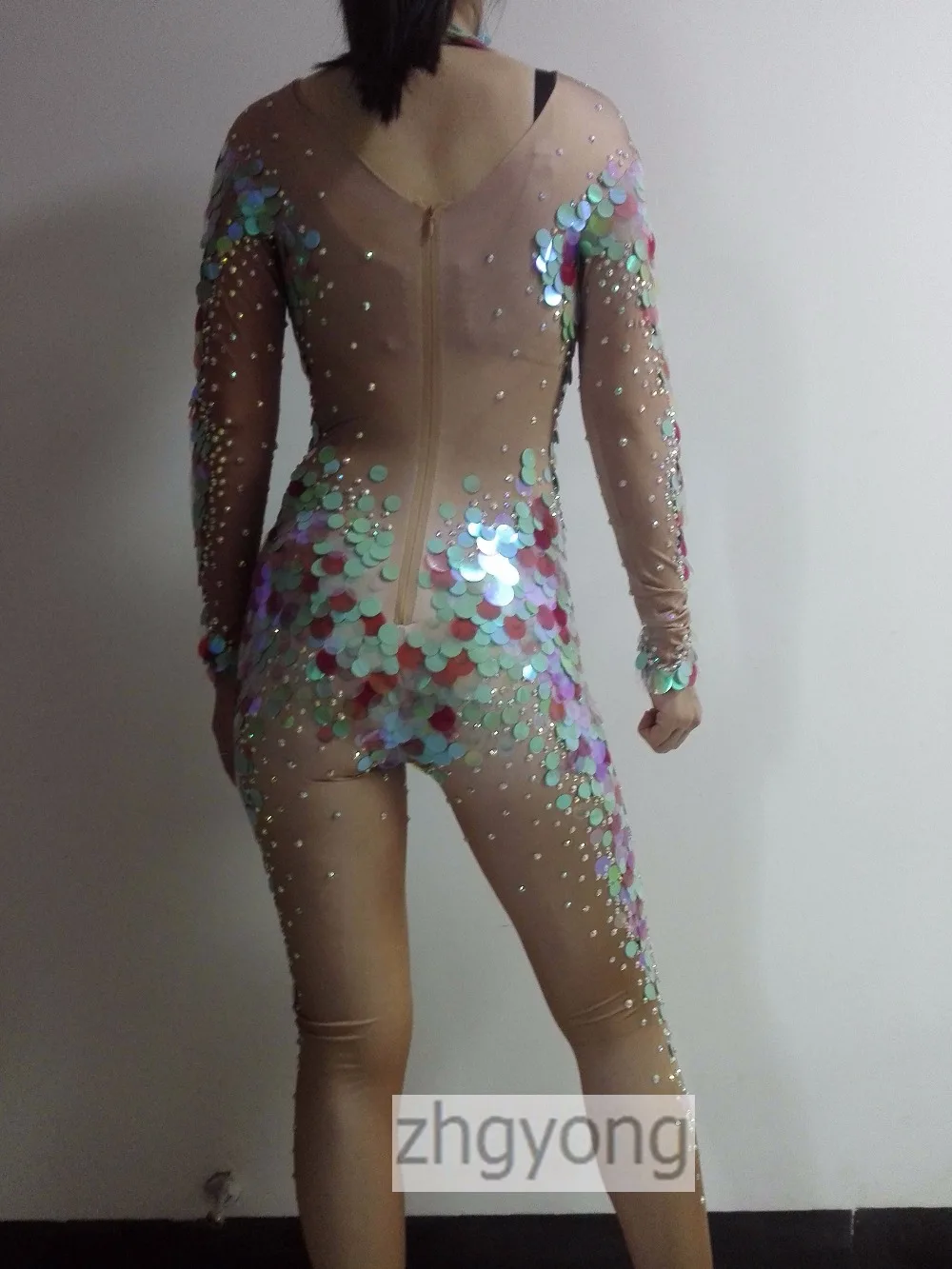 Женский разноцветный комбинезон с блестками и кристаллами|Женские комбинезоны| |