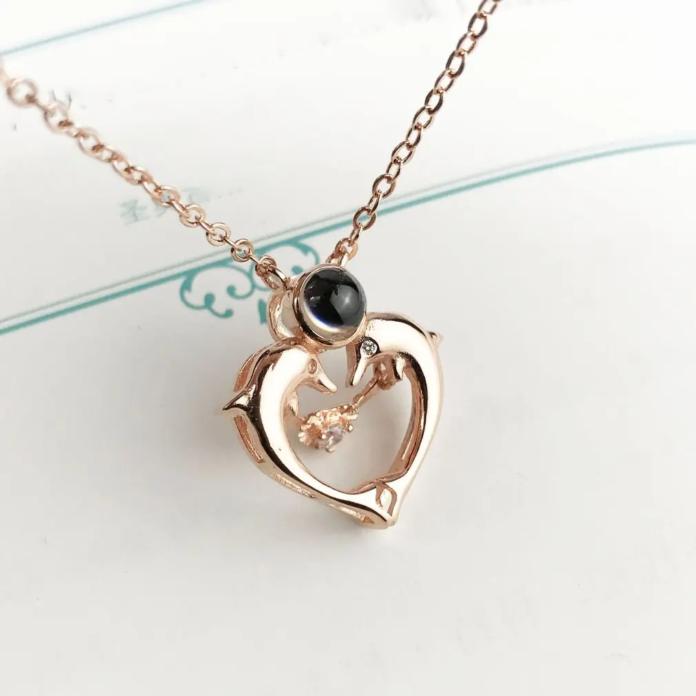 S925 Sterling Silver 100 Languages I Love You Pendant Necklace for Girls Women Lovers Nano Technology Memory Projection 2019 | Украшения и