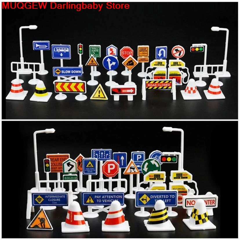 28 шт. автомобильные аксессуары Дорожные знаки Обучающие Развивающие забавные
