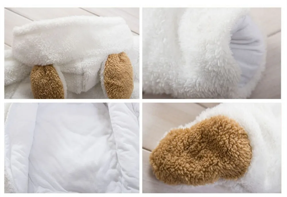 Детский комбинезон для мальчиков и девочек зимний утепленный с милыми животными