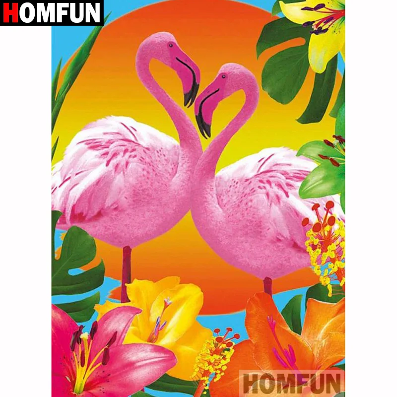 Алмазная 5d-картина HOMFUN животное Фламинго вышивка крестиком с полными