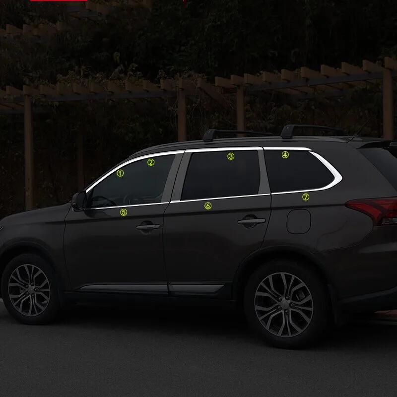 Белый Автомобильный Стайлинг для- Mitsubishi Outlander из нержавеющей стали хромированная оконная накладка отделка МОЛДИНГ garnish guard автозапчасти - Название цвета: Белый