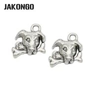 jakongo antique silver plated dog bone charms pendant for jewelry making earrings bracelet accessories diy 18x15mm 12pcslot