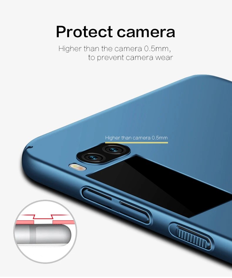 For Meizu Pro 7 Case Ultra-thin Smooth Cover Hard PC Protective Back 5.2&quot Free Shipping HATOLY |
