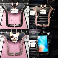 cartoon dog chihuahua crystal rhinestone universal car phone holder air vent mount clip cell phone holder for iphone car holder
