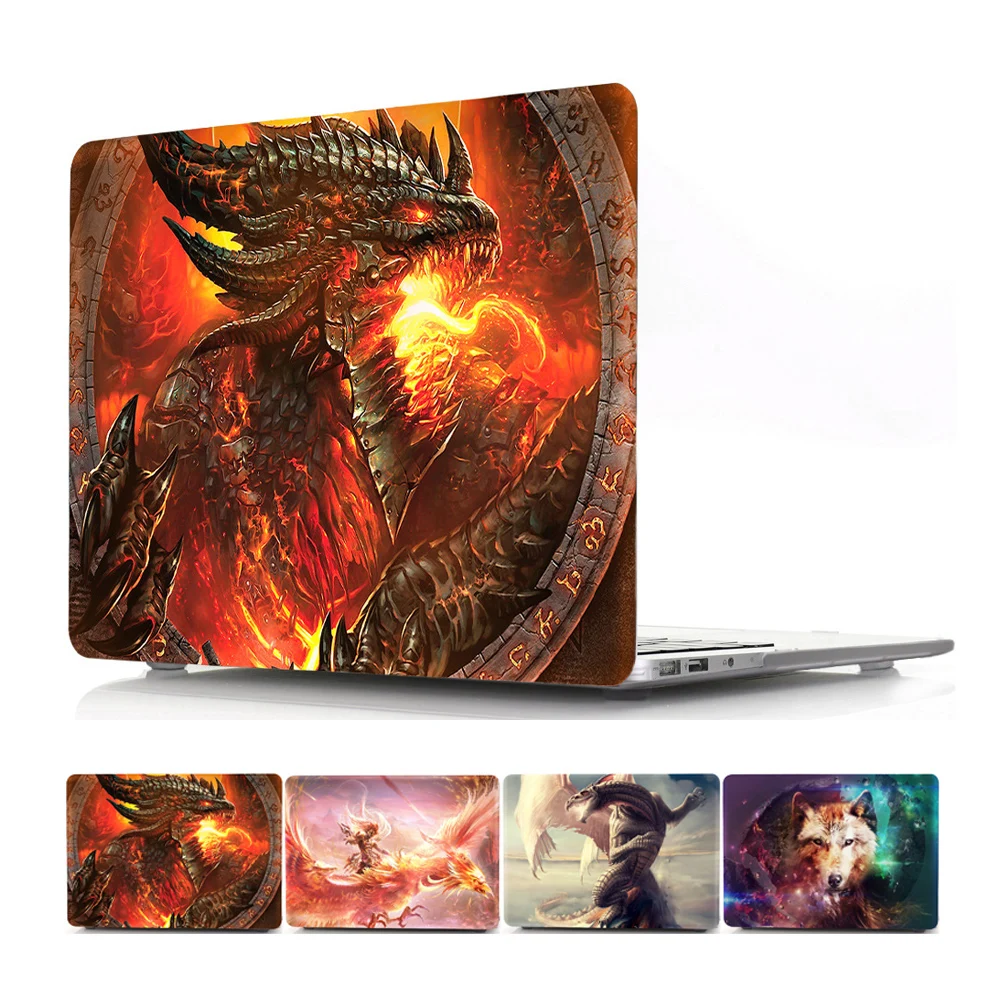 Жесткий чехол для ноутбука 3D Fire Dinosaur Flaming MacBook Air Pro Retina 11 12 13 15 дюймов Macbook A1707 A1706