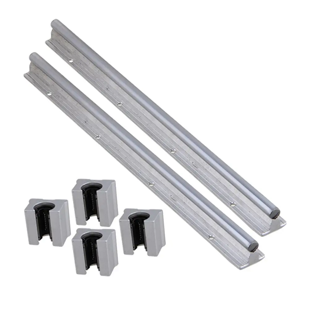 Серебряный Открытый роликовый подшипник скользящий блок и L 400 мм SBR12 Линейная