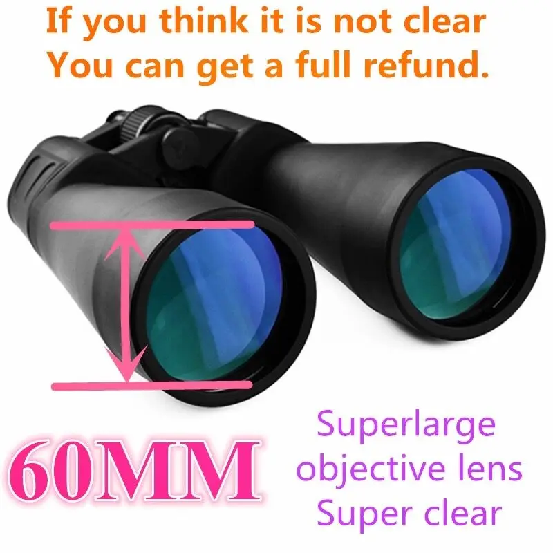 Бинокль с увеличением в 10-80 раз мощный широкоугольный для слабого освещения