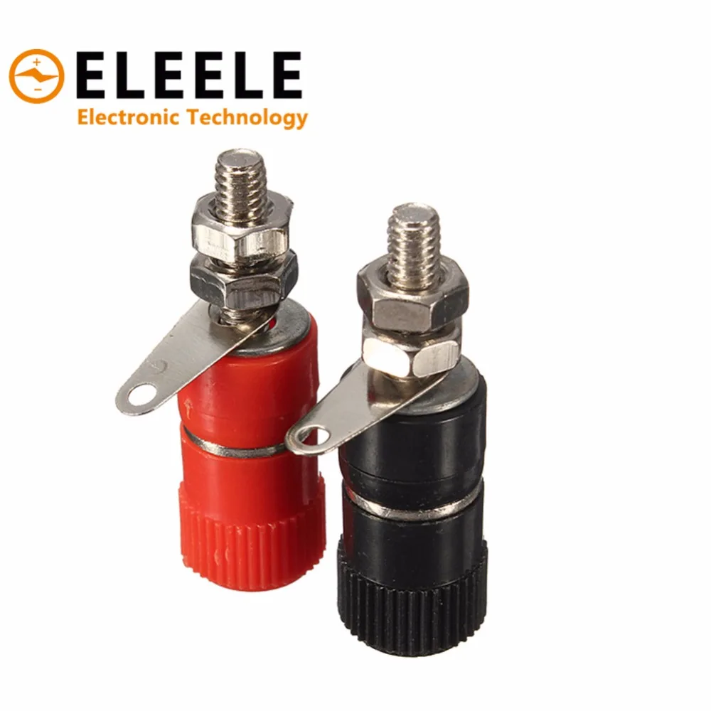 10pcs 4mm Red&ampBlack Banana Socket Professional Binding Post Nut Plug Jack Connector Nickel Plated For 35 | Обустройство дома