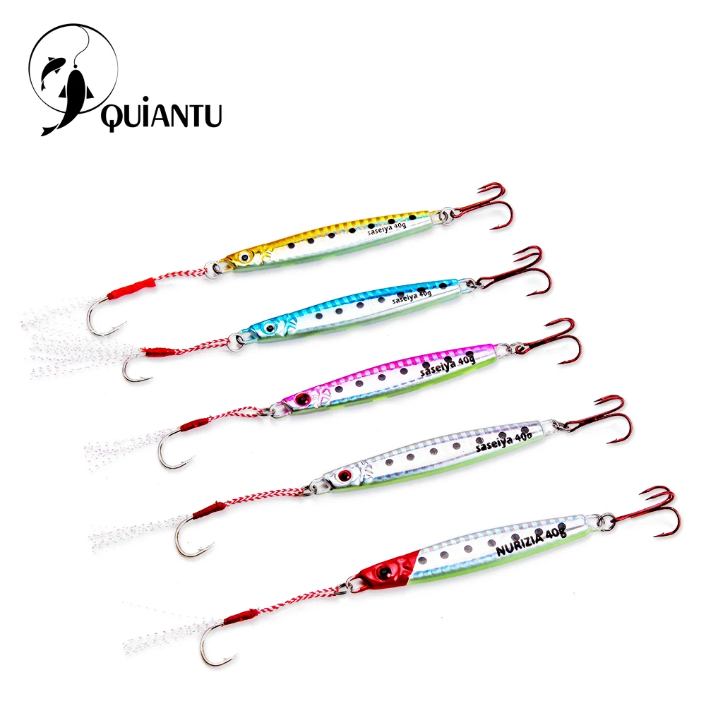 QUIANTU рыбалка приманка крючковый лов ложка 25g/40 г/60 г/80 г блесна литье металла