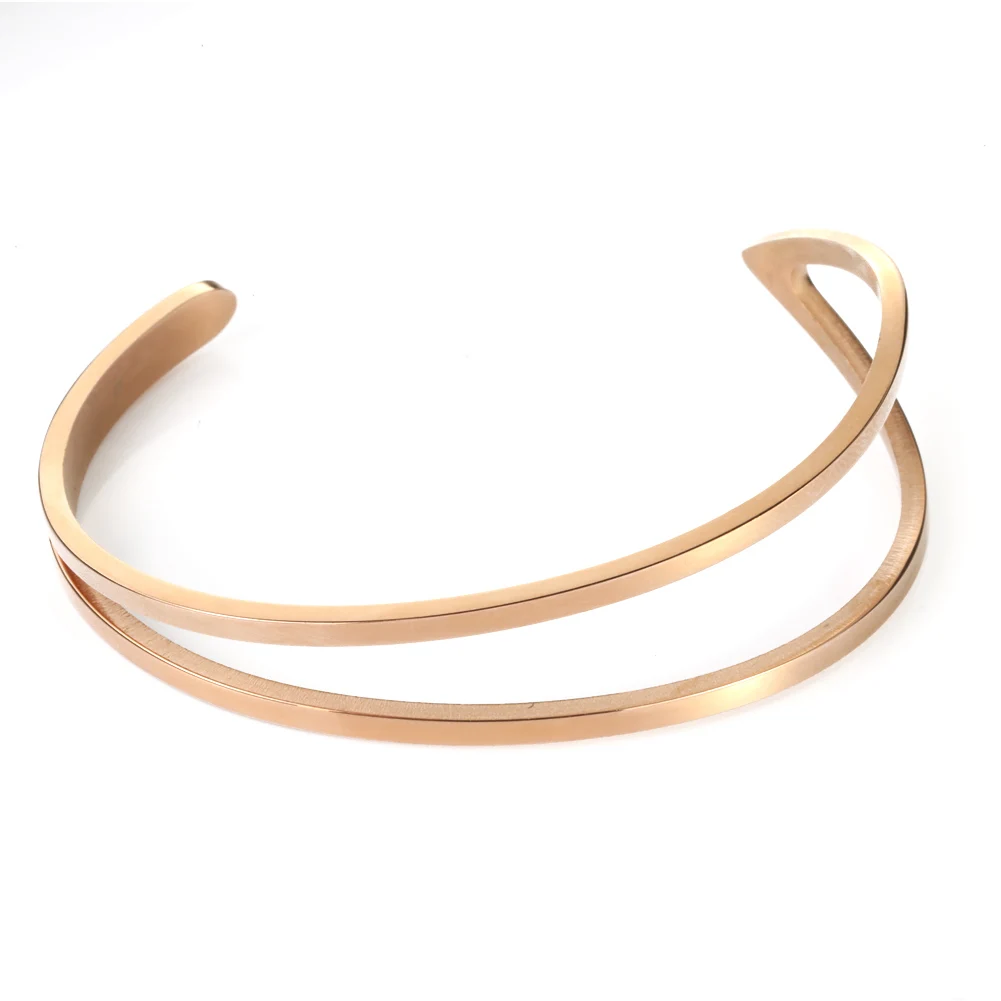 60 мм из нержавеющей стали с двойной петли нерегулярные браслет для Для женщин