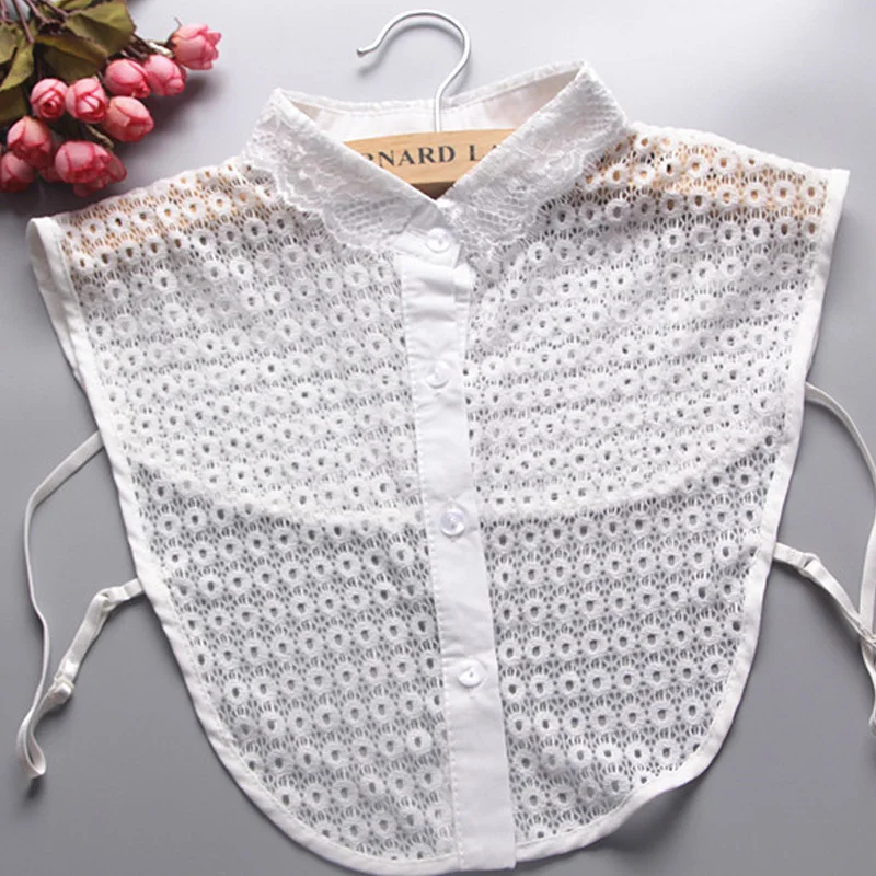 Женский винтажный воротник лацкан белый и черный с волнистым узором 2018|Рубашки| |