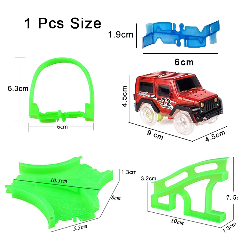 Гибкие светящиеся детали трека для машинки-игрушки, светящаяся гоночная дорога, гибкий мигающий путь в темноте, набор для создания своего маршрута, игрушки для мальчиков.