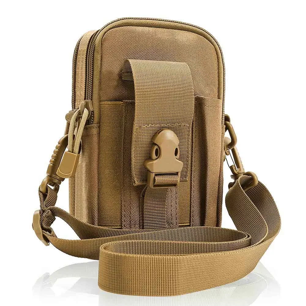 Tan Тактическая Сумка Molle EDC для мужчин, поясная сумка на пояс, Универсальный гаджет, инструмент-органайзер, карман с держателем для мобильного телефона, для улицы - Цвет: Tan