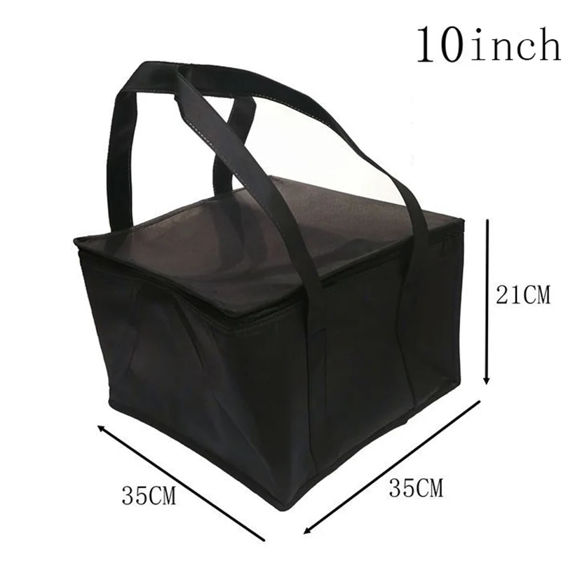black 10 inch 12л 17л 26л Портативная сумка-холодильник для торта, пиццы, изолированная сумка-переноска, крутая сумка, Термосумка для ланча, пикника, упаковка со льдом, теплоизоляционная сумка для транспортного средства - Цвет: black 10 inch