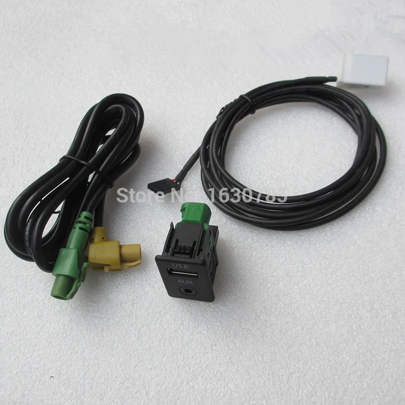Aux usb входной адаптер переключатель с переходным кабелем для vw volkswagen Passat B6 B7 CC Touran