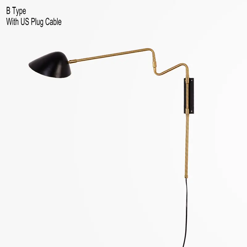 B With US Plug Cable 360 Degree Rotatable Modern Wall Lamp With Switch G9 Included Living Room Bedroom Bedside Reading Light with EU/US Plug - Цвет абажура: B With US Plug Cable