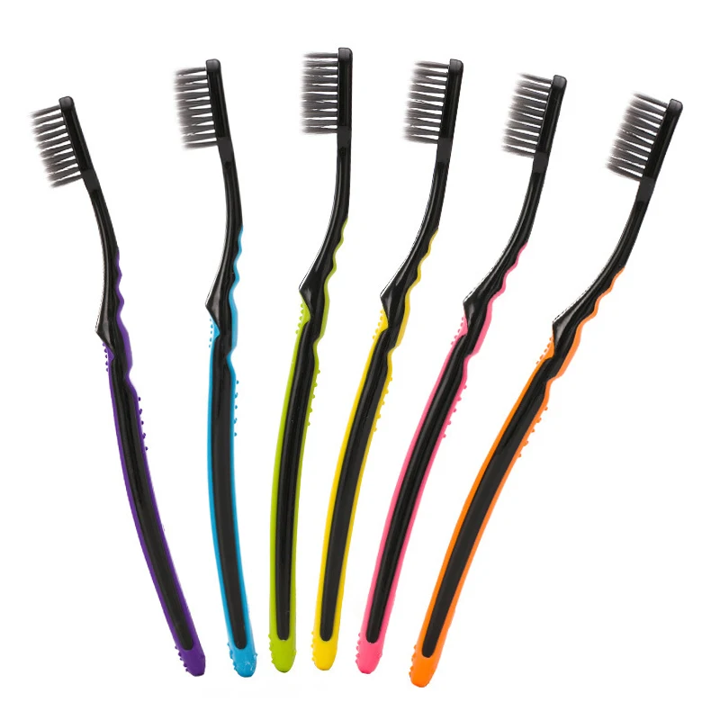 New 6Pcs/Lot Bamboo Charcoal Toothbrush Portable Travel Tooth brush Nano Toothbrushes Escova De Dente Soft Bristle Oral Hygiene | Красота и