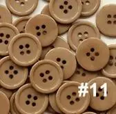 NO11 Light brown 80 шт./лот Размер: 15 мм яркие цвета модные смолы кнопки для рукоделия 4 отверстия объемные кнопки для одежды Швейные аксессуары(SS-674 - Цвет: NO11 Light brown
