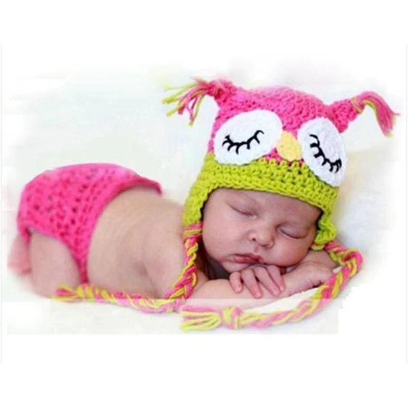 Ручной работы сова Стиль для маленьких девочек Подставки фотографий Вязание