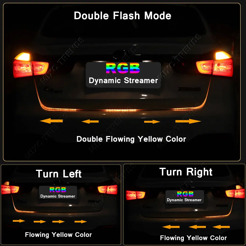 47 дюймов Автомобильный Стайлинг цветная (RGB) светодиодная подсветка под багажник