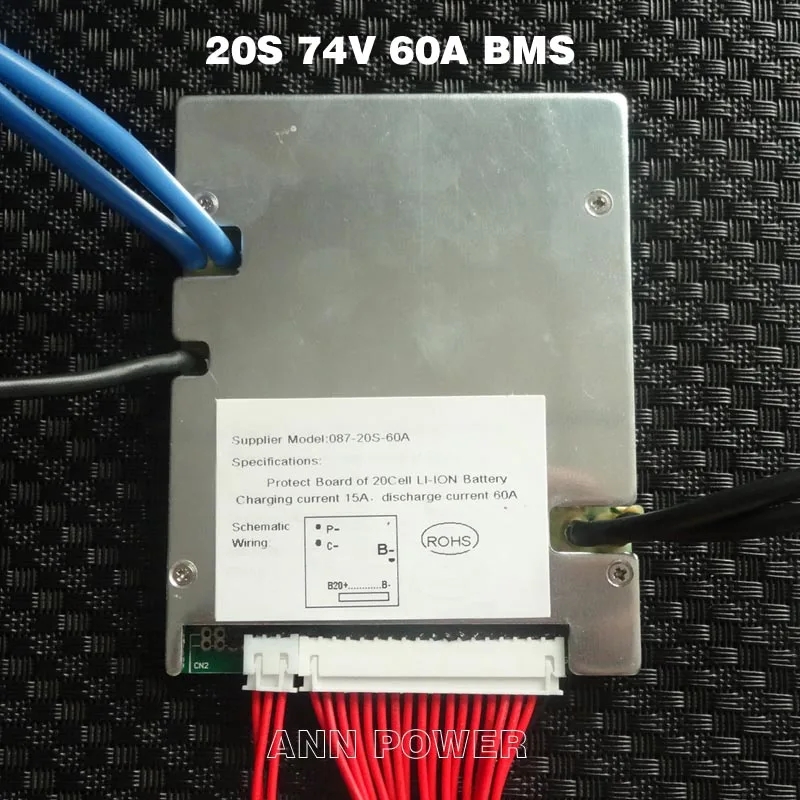 74V литиевый аккумулятор BMS 3,7 V ячейка 20S литий-ионная батарея BMS 72-74V 40A/50A/60A BMS для 74V 20Ah-100Ah батарея с функцией баланса - Цвет: 20S 74V 60A BMS