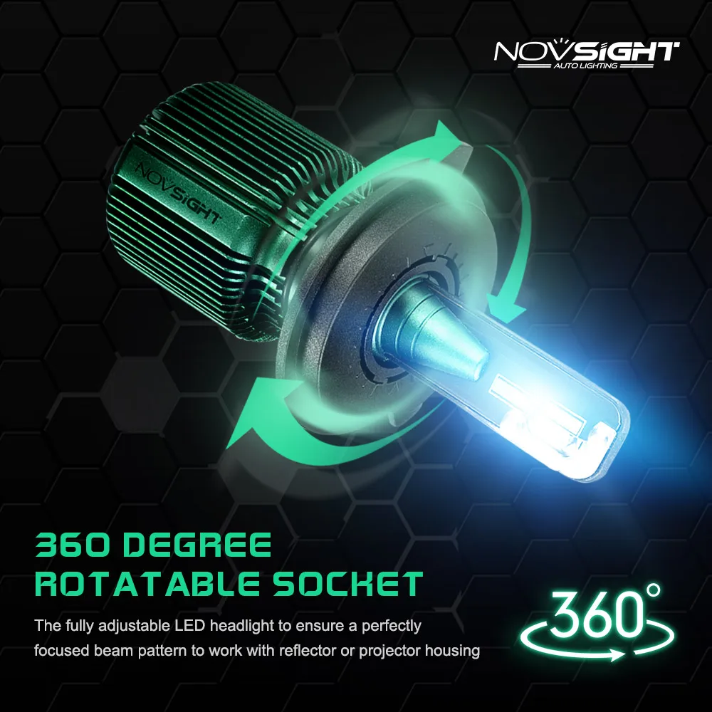 NOVSIGHT H7 светодиодные лампы для автомобильных фар H4 H11 9005 9006 9007 H13 50 Вт 10000lm 6500 к