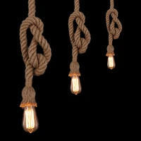 e27 edison bulb 18mm retro countryside hemp rope lamp pendant lights edison bulb for living room or cafe lights