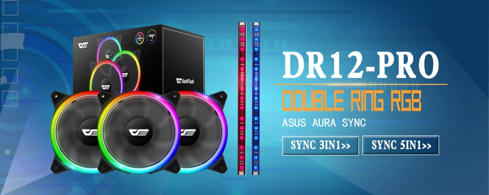 Aigo DR12 двойной RGB Aura Pc вентилятор 12 В 4 Pin 120 мм вентилятор охлаждения для компьютера бесшумный игровой чехол кулер вентилятор с контроллером am3 am4