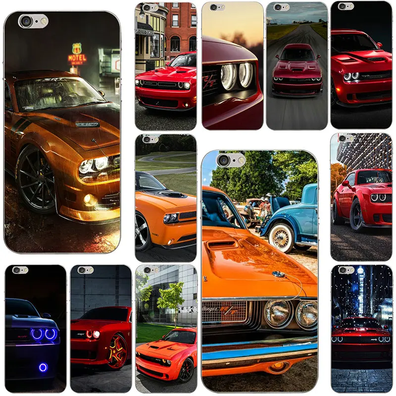 Super Car Dodge Challenger Srt Soft TPU Skin Mobile Phone Cases for iPhone X XR XS Max 6 6S plus 7 7Plus 8 8Plus SE 5 5S 5C 4S |