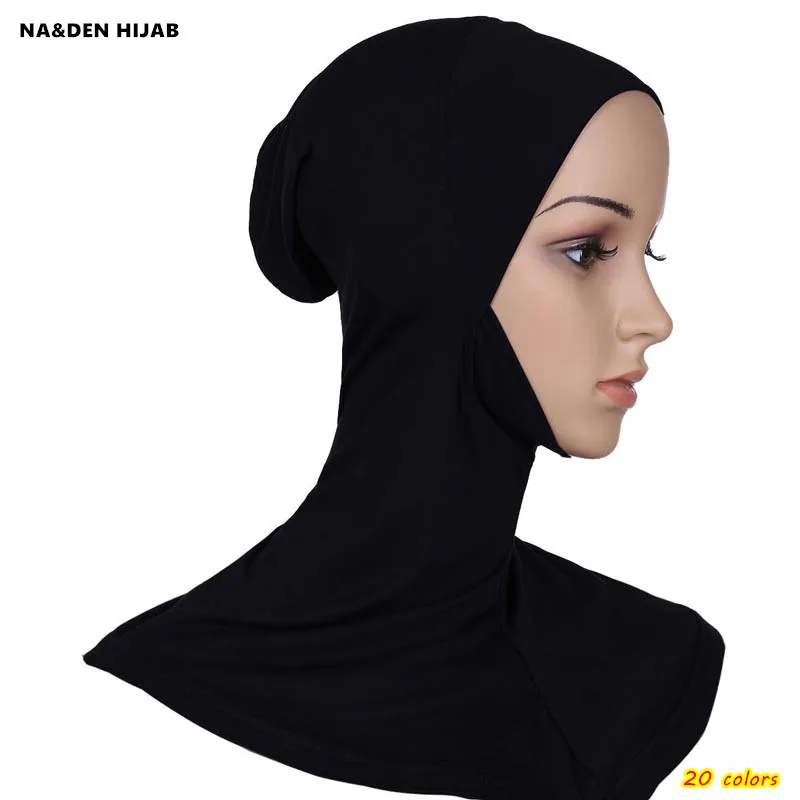 

women muslim inner hijabs modal soft Ninja cap hijab fashion design 20 color under islamic caps good quality breath 10pcs/lot