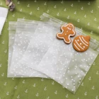 100 шт. пластиковые прозрачные целлофановые конфетные Подарочный мешок для печенья в горошек с самостоятельной клейкий мешочек для свадьбы, дня рождения