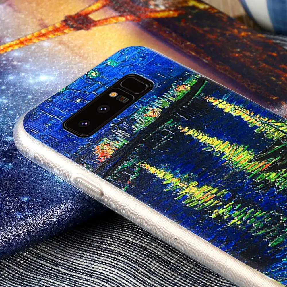 CASEIER Night Case For Samsung S6 S7 Edge S8 Plus Soft Silicone Emboss Cover Note 8 Funda Capinha |
