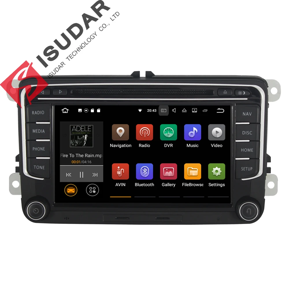 Isudar Автомагнитола с Сенсорным 7 Дюймовым Экраном Для Автомобилей
