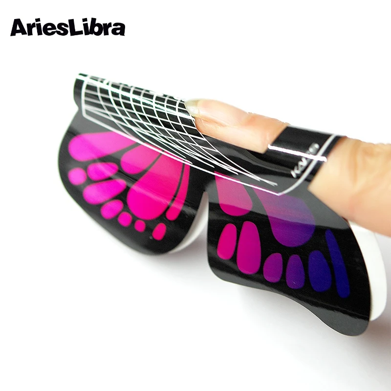 AriesLibra 100 шт. формы для ногтей в виде бабочек инструменты наращивания наклейки УФ
