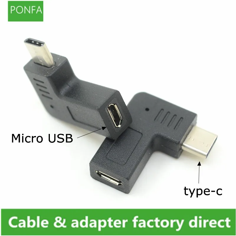 

Переходник с Type-C «папа» на 90 градусов для Micro USB 2,0