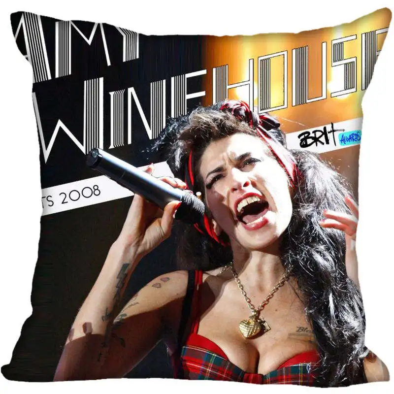 Изготовленный На Заказ Amy Winehouse квадратная Наволочка на молнии чехол для подушки 40x40,45x45 см(с одной стороны - Цвет: Pillowcase 16