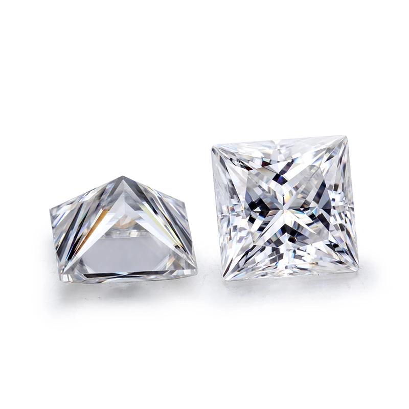 Прозрачный белый цвет DEF класс 6*6 мм Принцесса cut Moissanite свободно Прикрепленный