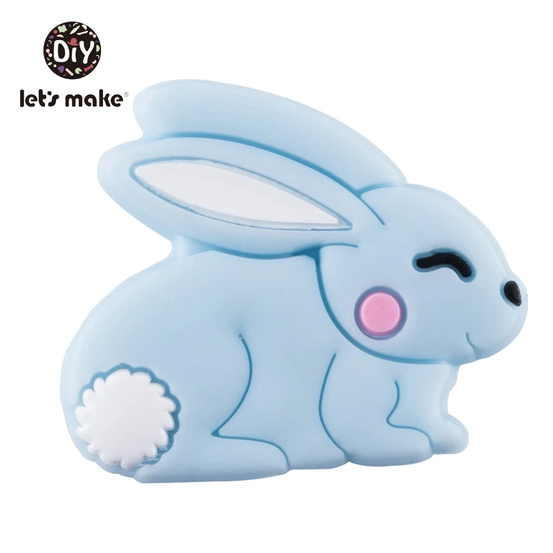 

Let's Make 5pc Baby Teethers Bpa Free Silicone Beads Rabbit Teething Toys Baby Products Diy Necklace Food Grade Silicone Teether