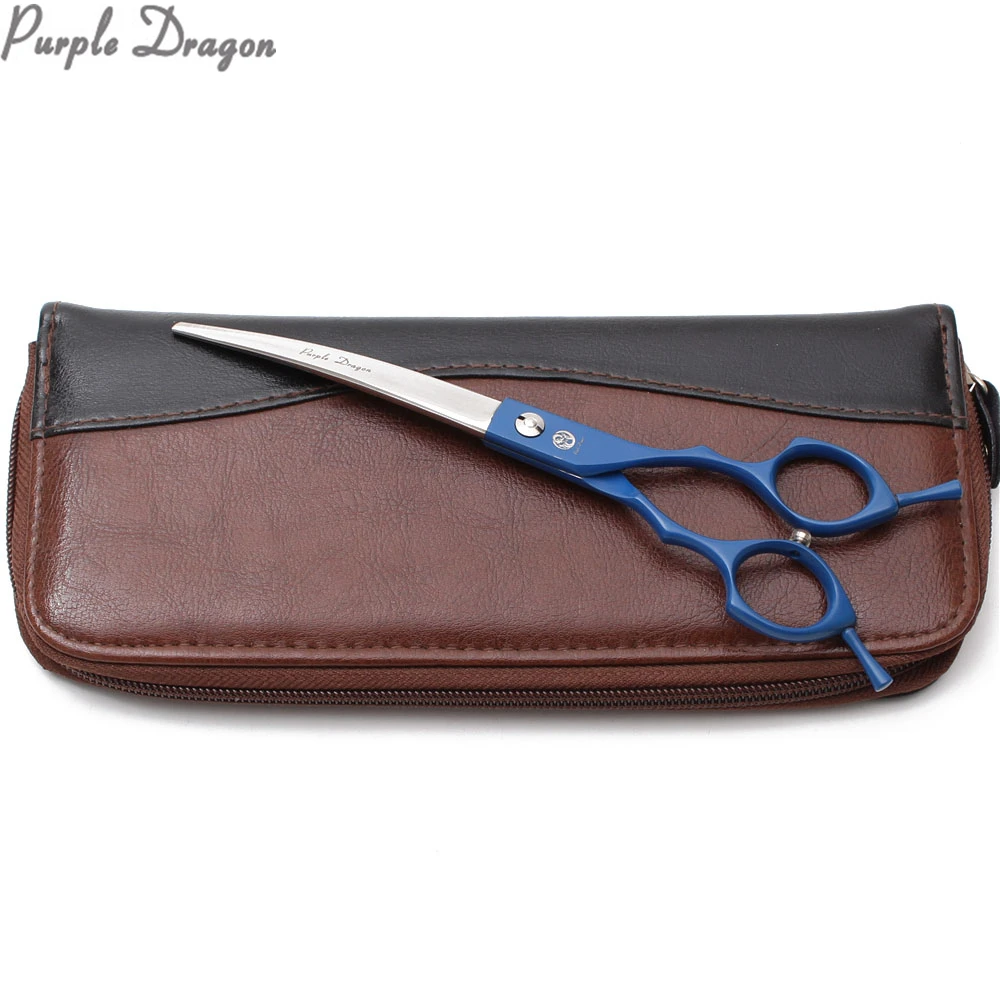 7.0&quot Purple Dragon 440C Down Curved Scissors Dog Grooming Shears Professional Pet Bend Animal Z4009 | Красота и здоровье