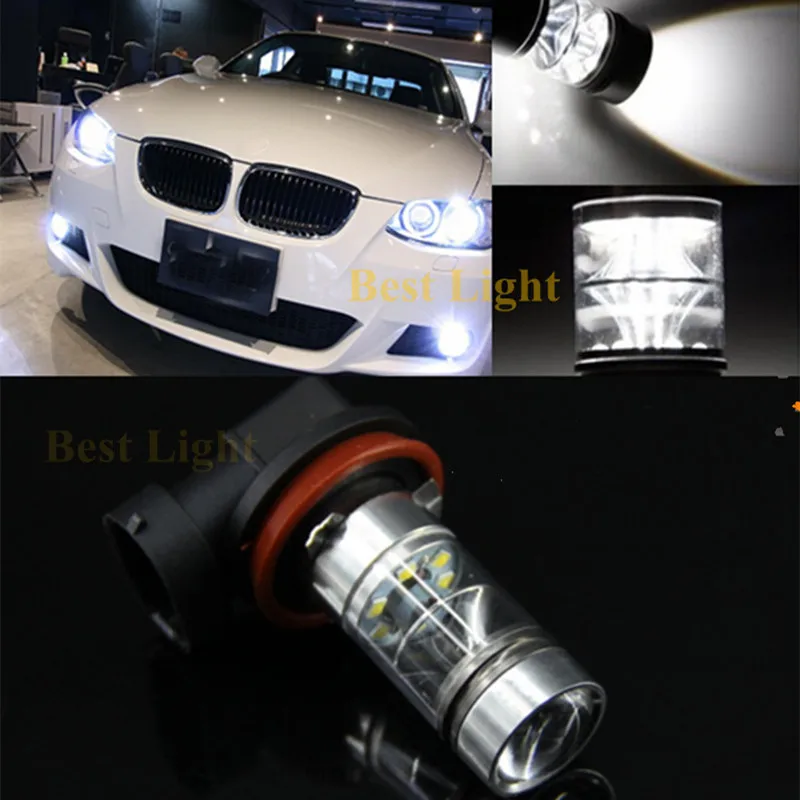 

2Pcs H8 H11 Led HB4 9006 HB3 9005 H7+Canbus Error Free Decoders Fog Lamp Bulb 6000K White Driving Running Lamp Auto Leds Light