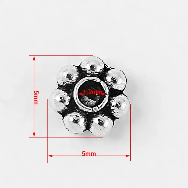 

100pcs Round Bead Snow Slider Spacer For 1.2mm Round Leather Cord Diy Bracelet Earring Jwelry Making Material